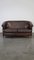 Dark Sheep Leather 2-Seat Club Sofa with Black Piping 1