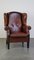 Large English Style Sheep Leather Wing Chair, Image 2