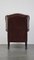 Large English Style Sheep Leather Wing Chair, Image 5