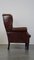 Large English Style Sheep Leather Wing Chair, Image 4