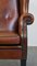 Large English Style Sheep Leather Wing Chair, Image 11