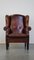 Large English Style Sheep Leather Wing Chair, Image 3
