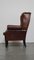 Large English Style Sheep Leather Wing Chair, Image 6