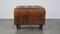 Large Vintage Square Sheepskin Chesterfield Footstool 3