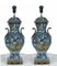French Art Nouveau Table Lamps in Porcelain, Set of 2 1