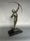 Art Deco Bronze and Black Marble Archer by Victor Demanet, 1930s 3