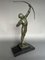 Art Deco Bronze and Black Marble Archer by Victor Demanet, 1930s 4
