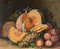 Artista di scuola francese, Natura morta con melone e pesche, Dipinto ad olio su tela, Inizio XX secolo, Con cornice, Immagine 2