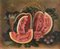 Französischer Schulkünstler, Stillleben mit Wassermelone & Feigen, Ölgemälde auf Leinwand, Ende 19. Jh., gerahmt 2