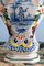 18th Century Dutch Delftware Polychrome Covered Baluster Vases, Set of 2 12