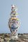 18th Century Dutch Delftware Polychrome Covered Baluster Vases, Set of 2 2