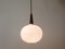 Teak & Opaline Pendant Suspension Lamp by Louis Kalff for Philips, Netherlands, 1950s 5