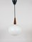 Teak & Opaline Pendant Suspension Lamp by Louis Kalff for Philips, Netherlands, 1950s 4
