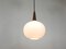 Teak & Opaline Pendant Suspension Lamp by Louis Kalff for Philips, Netherlands, 1950s, Image 12