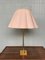 Vintage Table Lamp with Lampshade in Glass and Brass, 1980s 1
