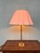 Vintage Table Lamp with Lampshade in Glass and Brass, 1980s 2