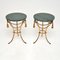 Italian Gilt Metal and Marble Side Tables, 1950s, Set of 2 2