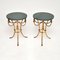Italian Gilt Metal and Marble Side Tables, 1950s, Set of 2 1