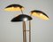 Stehlampe aus Messing mit schwarzen Lampenschirmen von Bröderna Malmström Metalware Factory, 1957 2