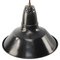 Lámparas colgantes francesas industriales vintage de esmalte negro, Imagen 2