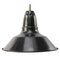 Vintage Industrial French Black Enamel Pendant Lamps 1