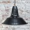 Vintage Industrial French Black Enamel Pendant Lamps 4