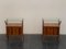 Bedside Tables in Rosewood with Generous Glass Top by Ico & Luisa Parisi, Set of 2 1