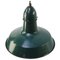 Vintage Industrial French Petrol Green Enamel Factory Pendant by Sammode, France, Image 2