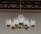 Brass and Glass Chandelier attributed to Carl Fagerlund for Orrefors Sweden 6