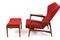 Teak Cloud Master Reclinner Chair & Ottoman by Ib Kofod-Larsen, 1950s, Set of 2 3