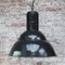 Large Vintage Industrial French Black Enamel Pendant Light 4