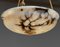 Early White with Black Accents Alabaster Up-Light Chandelier from Sweden, 1930s 3