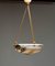 Early White with Black Accents Alabaster Up-Light Chandelier from Sweden, 1930s 5