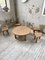 Circular Elm Coffee Table and Stools, 1950s, Set of 5, Image 30