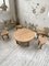 Circular Elm Coffee Table and Stools, 1950s, Set of 5 28