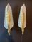 White and Gold Murano Glass Wall Lights in the Shape of Leaves, Set of 2 19