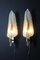 White and Gold Murano Glass Wall Lights in the Shape of Leaves, Set of 2 8