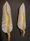 White and Gold Murano Glass Wall Lights in the Shape of Leaves, Set of 2 15