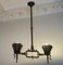 Lámpara de araña brutalista de hierro forjado y cobre, años 60, Imagen 2