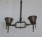 Lámpara de araña brutalista de hierro forjado y cobre, años 60, Imagen 8
