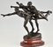 Alfred Boucher, Au But Skulptur von 3 nackten Läufern, 1890, Bronze auf Marmorsockel 3