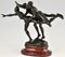Alfred Boucher, Au But Sculpture of 3 Nude Runners, 1890, Bronze on Marble Base 4