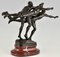 Alfred Boucher, Au But Skulptur von 3 nackten Läufern, 1890, Bronze auf Marmorsockel 7