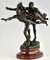 Alfred Boucher, Au But Skulptur von 3 nackten Läufern, 1890, Bronze auf Marmorsockel 2