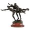 Alfred Boucher, Au But Skulptur von 3 nackten Läufern, 1890, Bronze auf Marmorsockel 1