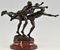 Alfred Boucher, Au But Skulptur von 3 nackten Läufern, 1890, Bronze auf Marmorsockel 5