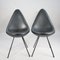 Black Leather & Steel Drop Chair by Arne Jacobsen for Sas Hotel, Copenhagen, 1958, Image 2