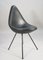 Black Leather & Steel Drop Chair by Arne Jacobsen for Sas Hotel, Copenhagen, 1958, Image 8