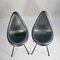 Black Leather & Steel Drop Chair by Arne Jacobsen for Sas Hotel, Copenhagen, 1958 4