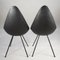 Black Leather & Steel Drop Chair by Arne Jacobsen for Sas Hotel, Copenhagen, 1958 5